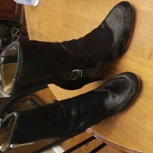 Donald J. Pliner black furry boots